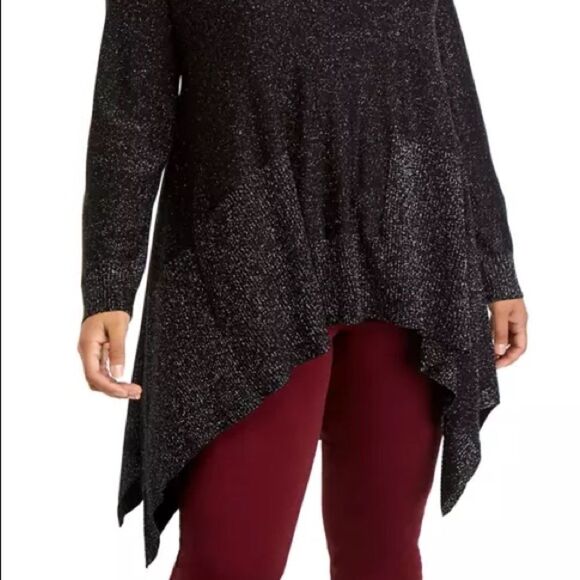 CUPIO‎ Curvy grey heather trapeze high low sweater - Picture 2 of 11